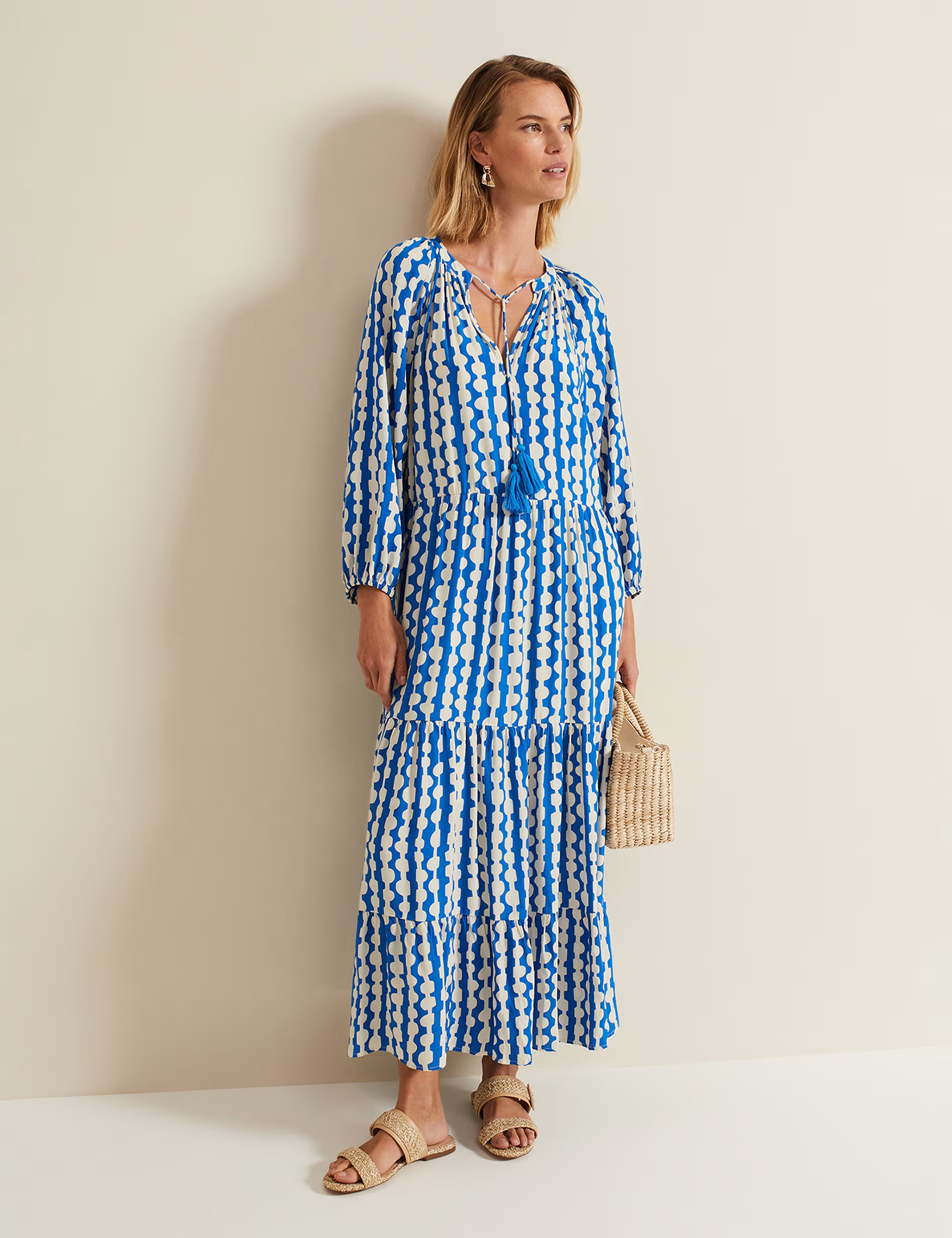 Printed V-Neck Midaxi Tiered Dress | Marks & Spencer (UK)