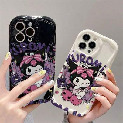 1pc Cute Cartoon Kuromi Anime Character Phone Case, Good-Looking Black And White Anti-Fall Phone Protective Cover, Compatible With Apple IPhone 16/16 | SHEIN