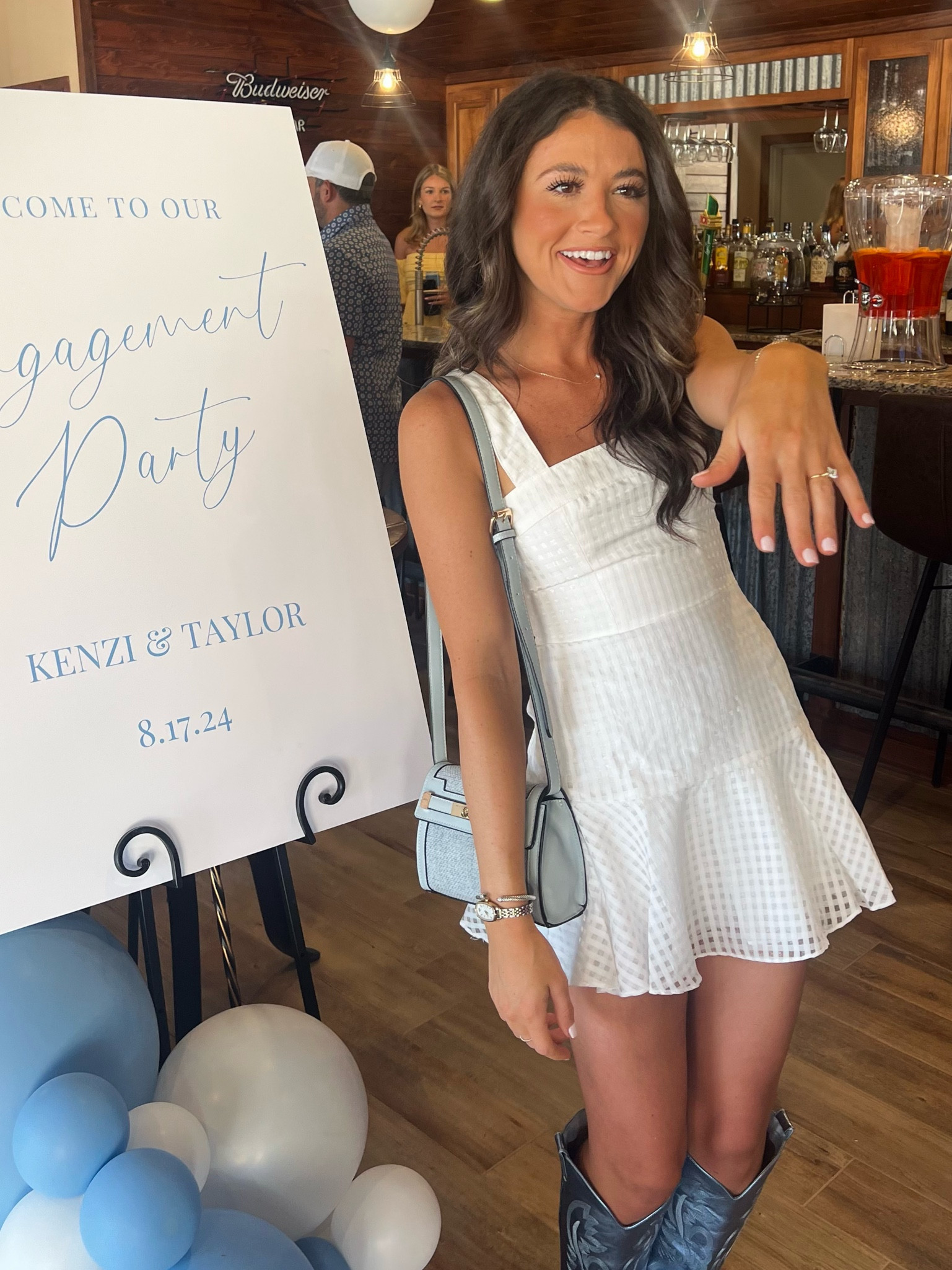 The cutest engagement party dress for the bride to be!! Wearing an XS here 🤍

#LTKParties #LTKWedding #LTKStyleTip