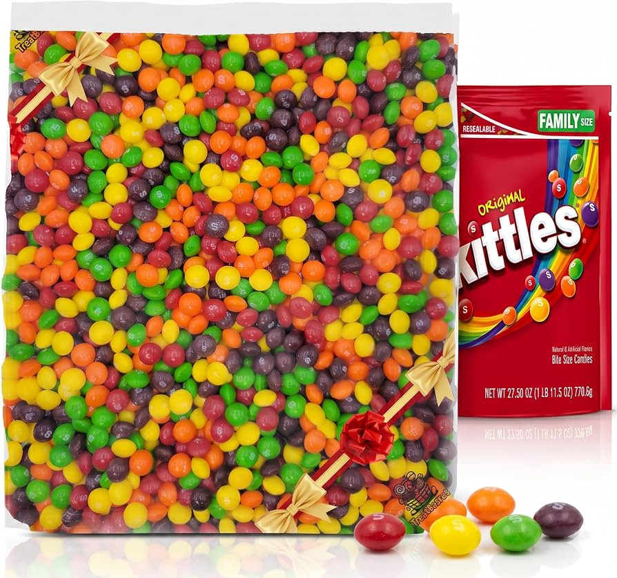 Skittels Original Bulk Fruit Flavored Bite-Size Candies - 27.50 oz (1.7 lb) Resealable Gift Bag -... | Amazon (US)