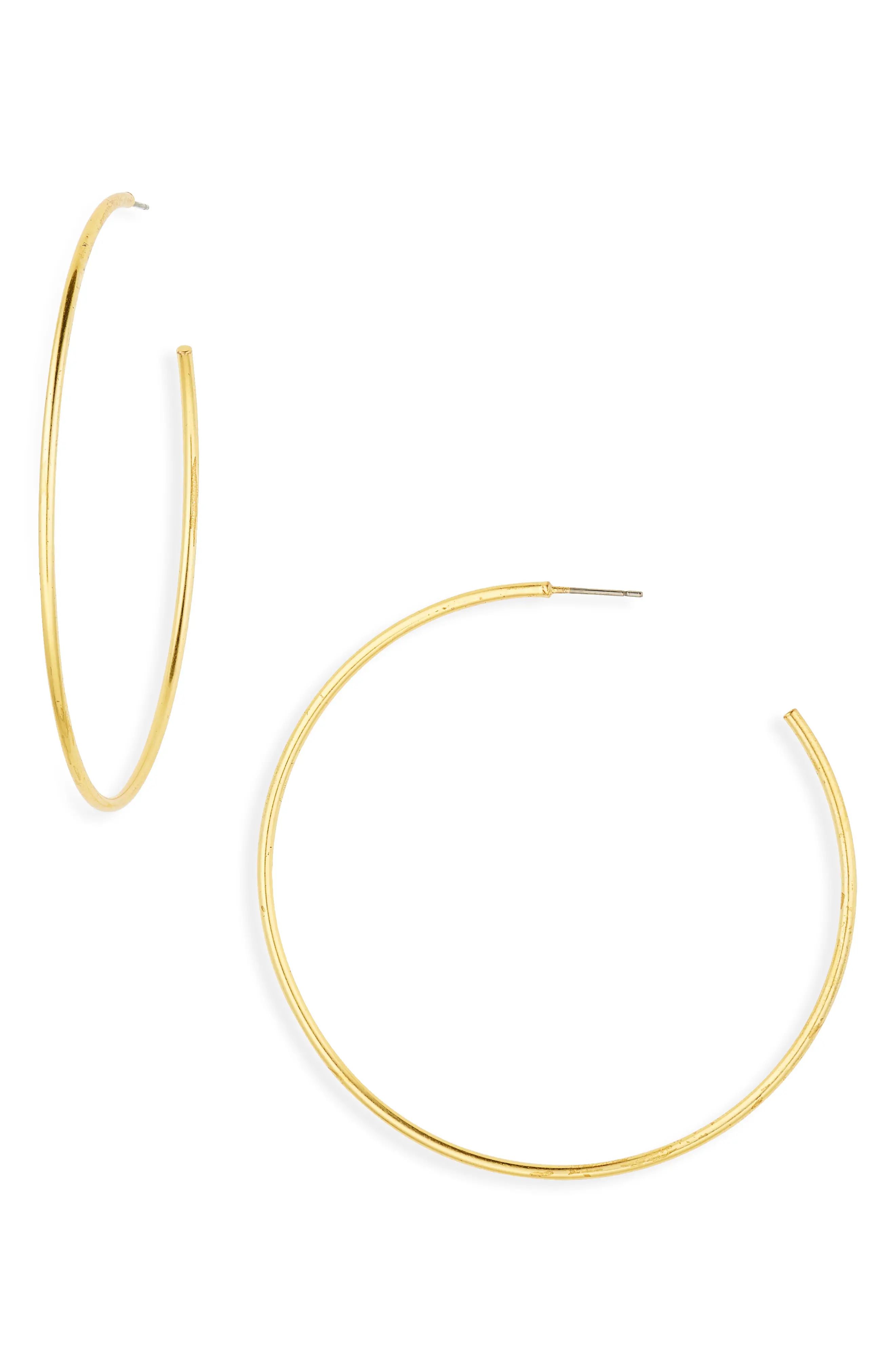 Madewell Oversize Hoop Earrings in Vintage Gold at Nordstrom | Nordstrom