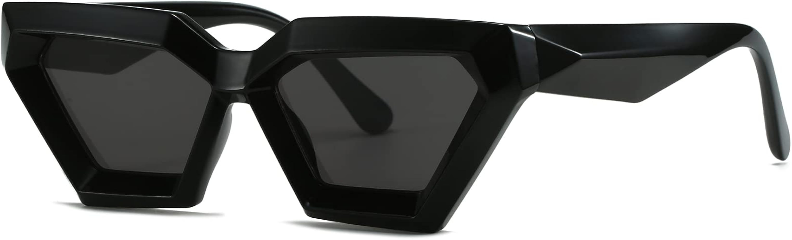 Thick Frame Cat Eye Sunglasses for Women Vintage Trendy Cateye Sun Glasses Retro Style Shades | Amazon (US)