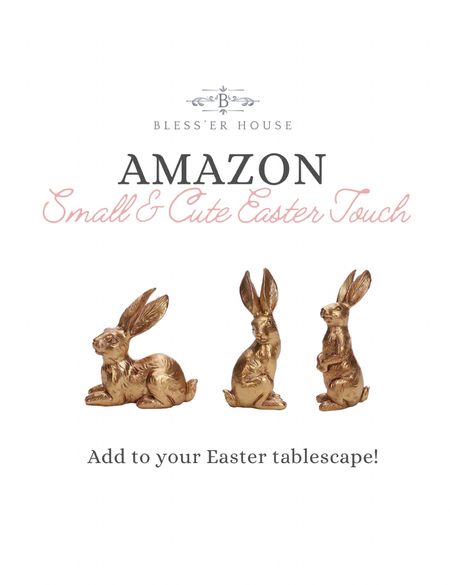 The cutest bunny figurines from Amazon!

Easter decorations, spring decorations, Easter tablescape, Easter brunch, Easter, decor,  Resin Gold Bunny Decor Rabbit Figurines, Small Easter Bunny Figurine Set of 3, Vintage Easter Rabbit Statue Table Home Decoration

#LTKhome #LTKFind #LTKSeasonal
