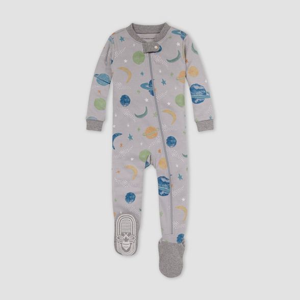 Burt's Bees Baby® Baby Boys' Space Snug Fit Footed Pajama - Heather Gray | Target