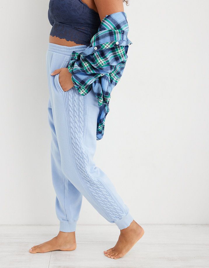 Aerie Everyday Cozy Cable Deets High Waisted Jogger | American Eagle Outfitters (US & CA)