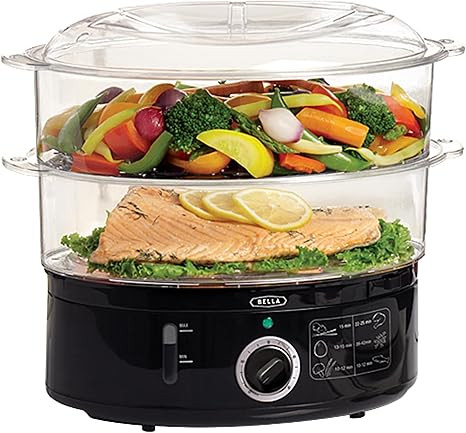 BELLA Two Tier Food Steamer with Dishwasher Safe Lids and Stackable Baskets & Removable Base for ... | Amazon (US)