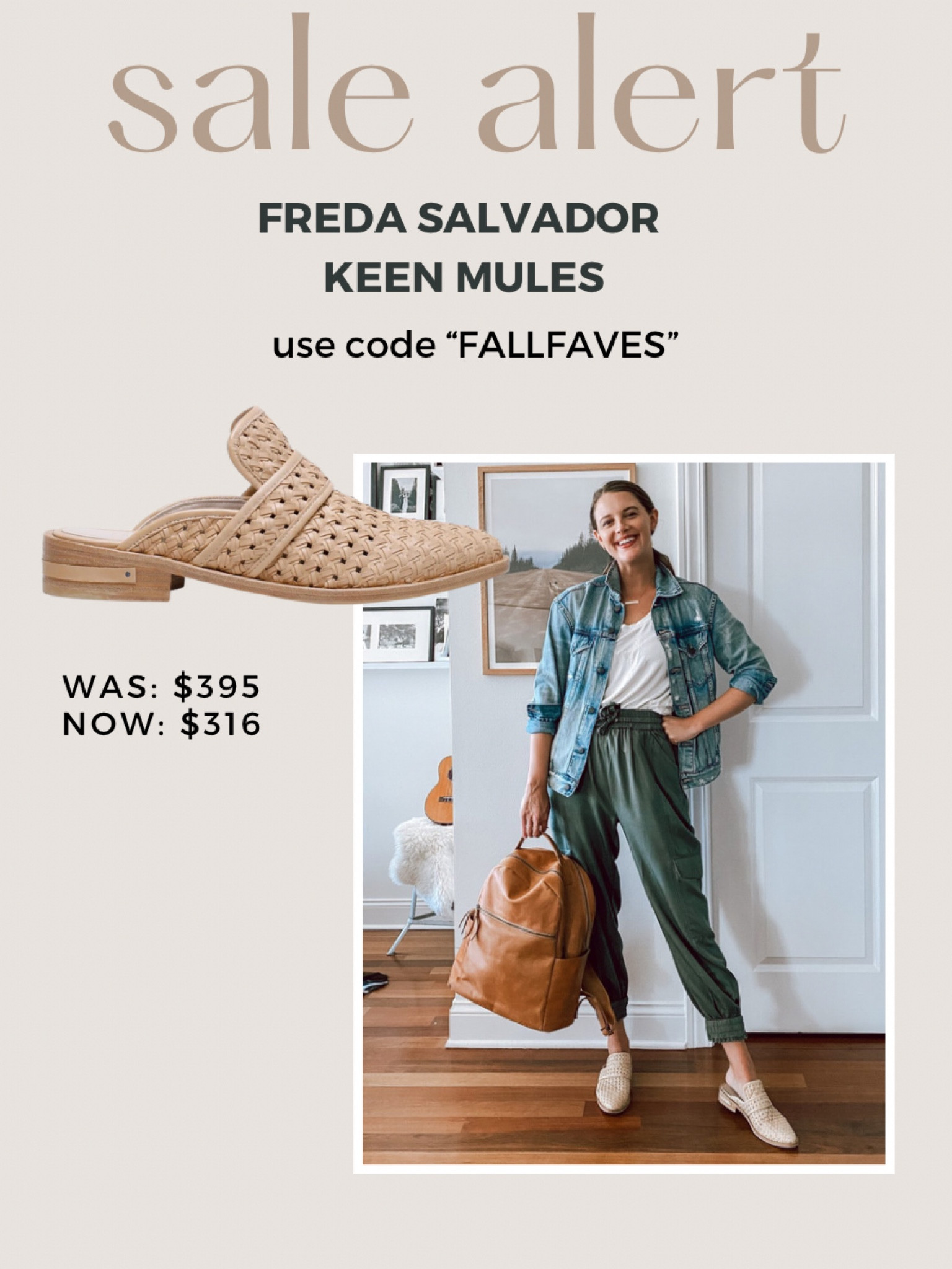 My beloved Freda Salvador Keen Mules are 20% off! Use code FALLFAVES. These are an investment, but the quality is amazing! They are beautiful, go with everything and comfortable (they did take some time to break in). If you’ve been eyeing Freda Salvador shoes, now is a great time to take advantage of 20% off! They also come in black and white. 

Fall shoes, mules

#LTKsalealert #LTKshoecrush