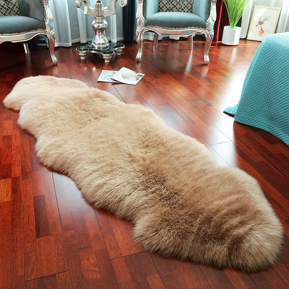 LLB Genuine Sheepskin Area Rug Wool Rug Fur Carpet Fluffy Shaggy Fur Rug for Living Room Kids Bed... | Amazon (US)