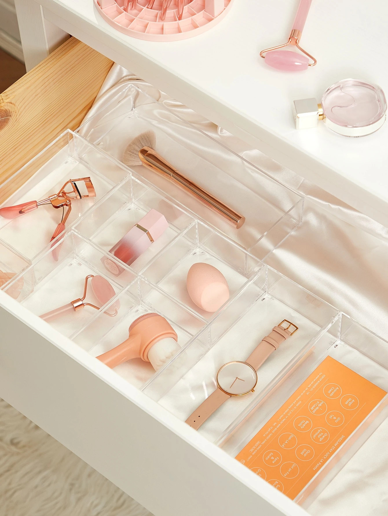 SHEIN Basic living 1pc Stackable Desk Drawer Organizer Tray Dividers For Bathroom/Vanity/Kitchen/... | SHEIN