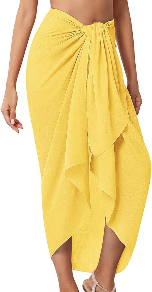 QIANXIZHAN Women's Swimsuit Cover Up,Beach Sarong Wrap Bottom Coverup for Women Short Skirt | Amazon (US)