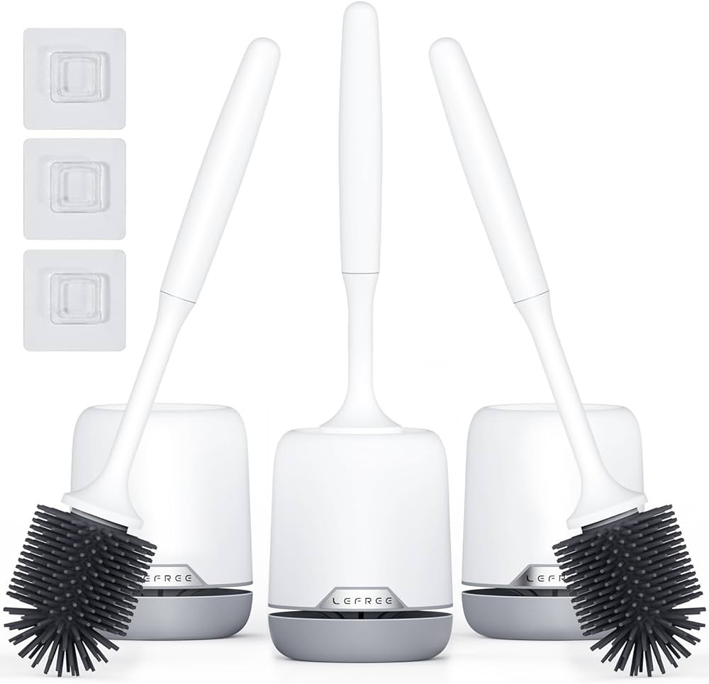 Lefree 3 Pack Silicone Toilet Brush,Rubber Toilet Bowl Brush and Holder Set with Ventilated Holde... | Amazon (US)