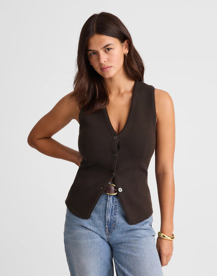 V-Neck Sweater Vest in 100% Merino Wool | Madewell