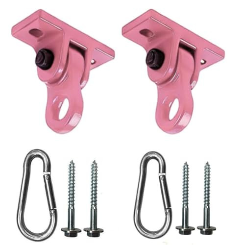 ABUSA Heavy Duty Pink Swing Hangers Screws Bolts Included Over 5000 lb Capacity Playground Porch Yoga Seat Trapeze Wooden Sets Indoor Outdoor 2 Pack | Amazon (US)