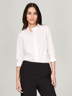 Regular Fit Cotton Poplin Ruffle Shirt | Tommy Hilfiger | Tommy Hilfiger (US)