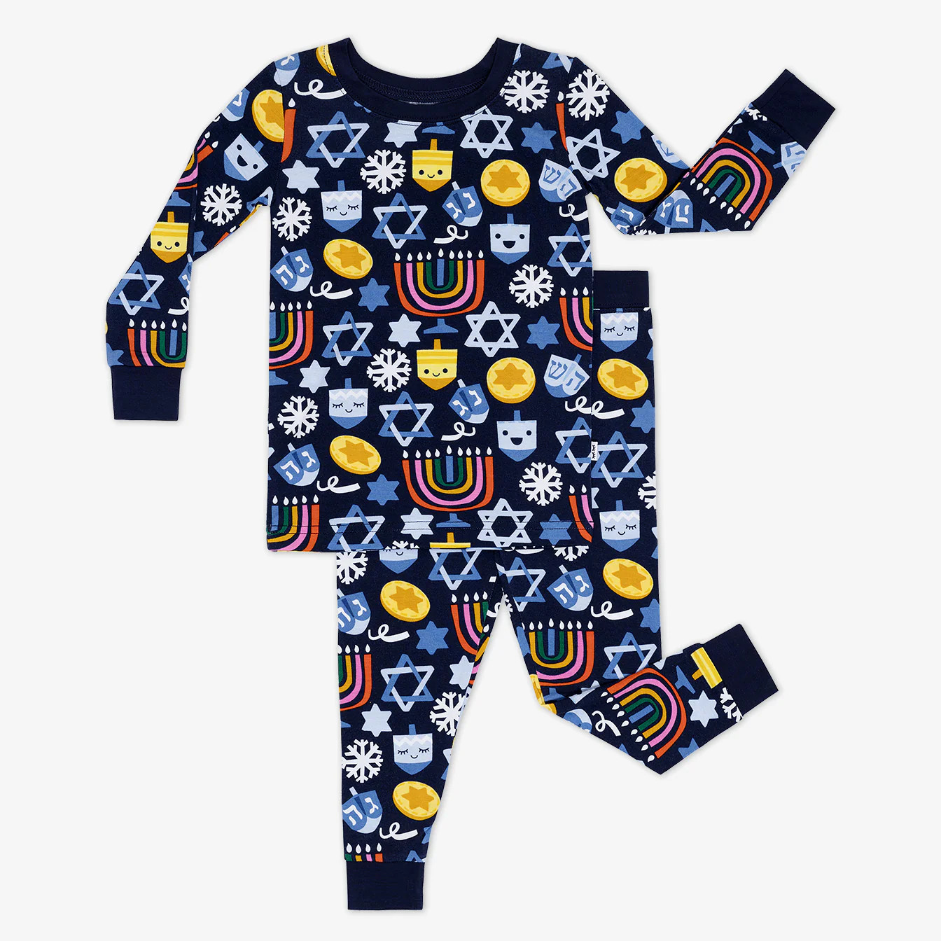 Playful Dreidels Two-Piece Long Sleeve Pajama Set | Little Sleepies