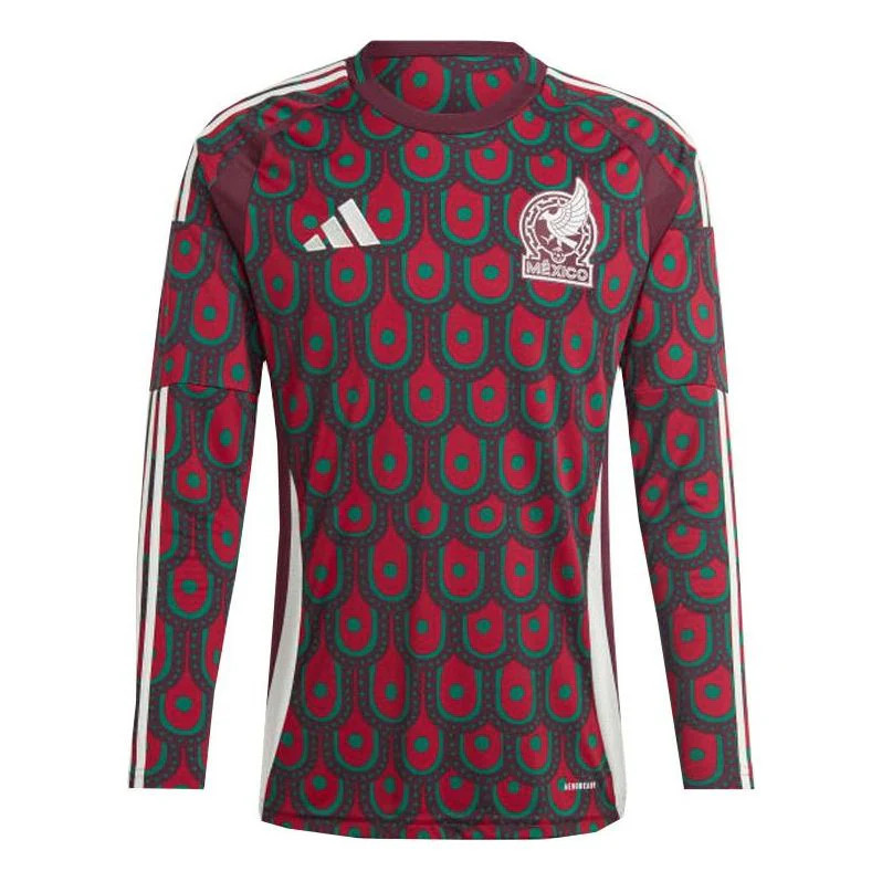 adidas Mexico 24 Long Sleeve Home Soccer Jersey Asia Sizing Asia Sizing 'Multi-Color' IP6381 | KICKS CREW