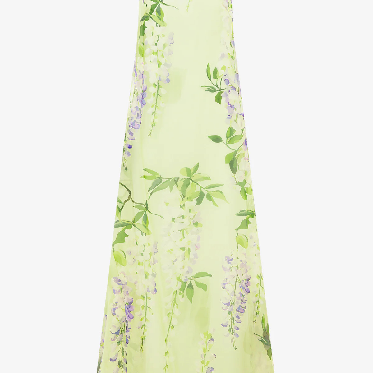Yumei Embellished Open Back Gown - Wisteria Print | LEO LIN US