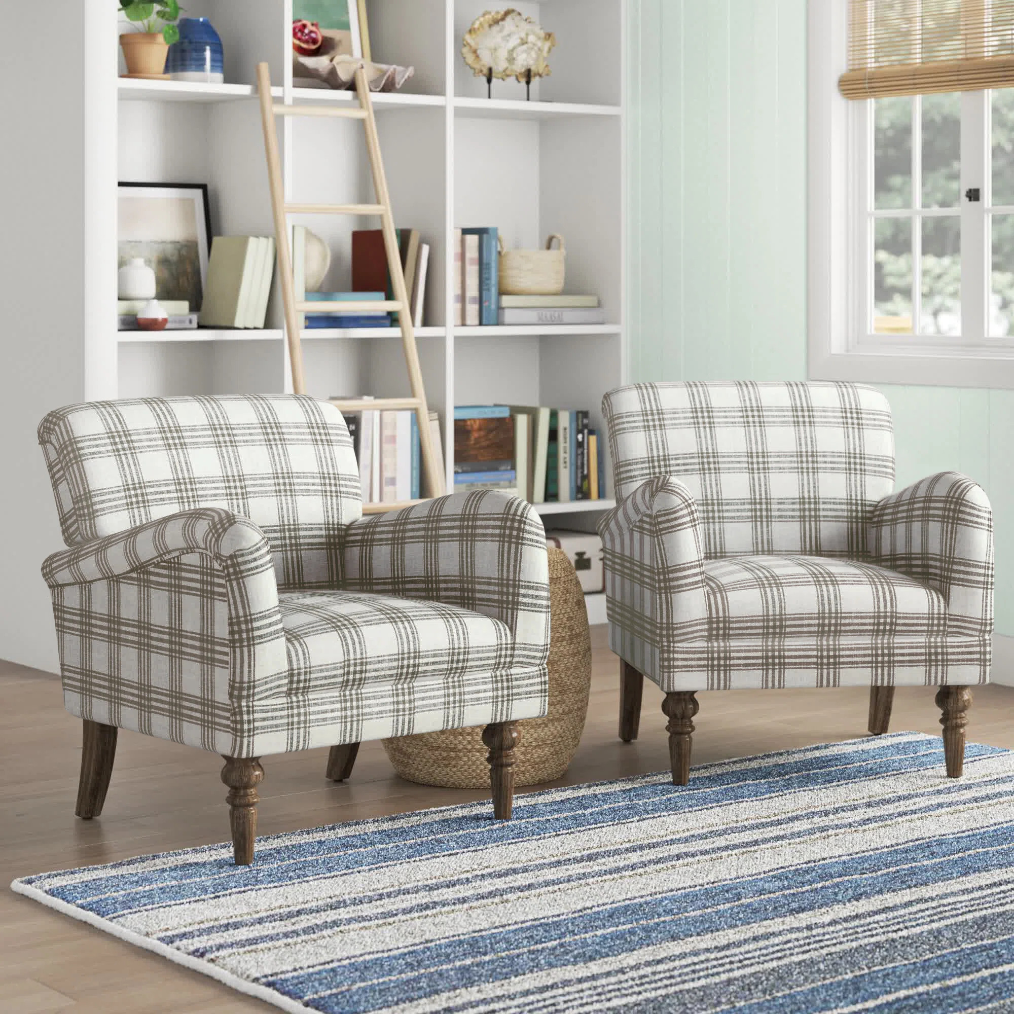 Sand & Stable\u2122 Arching Farmhouse 29.5" Wide Polyester Armchair with Solid Wood Legs & Review... | Wayfair North America