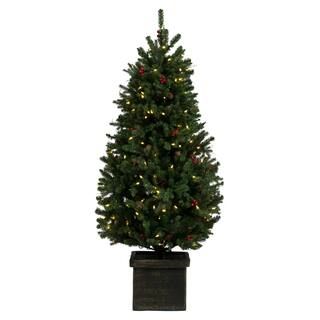 5ft. Pre-Lit Potted Mixed Berry Pine Artificial Christmas Tree, White LED Lights | Michaels | Michaels Stores