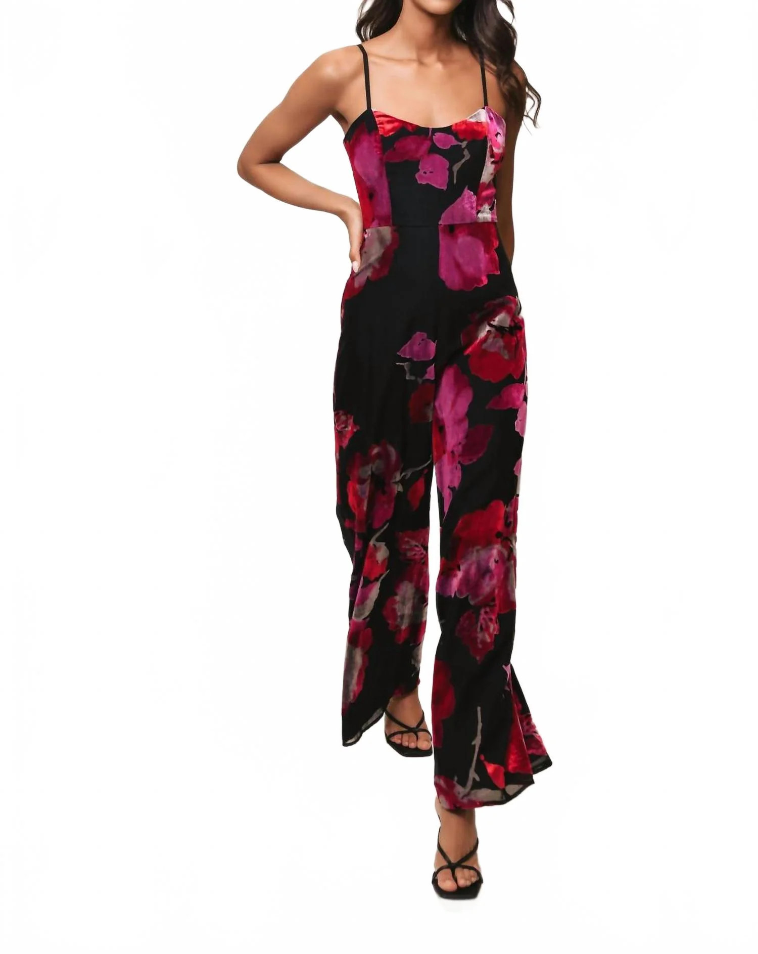 Nalini Jumpsuit In Romantic Watercolor Floral | Shop Simon