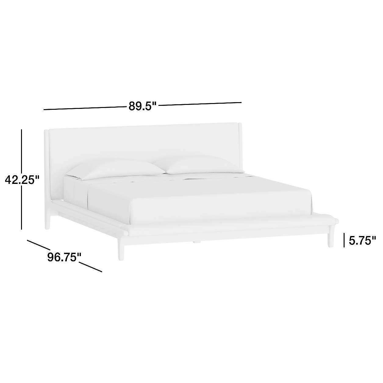 Alrik Brown Oak Wood Upholstered King Bed | Crate & Barrel | Crate & Barrel