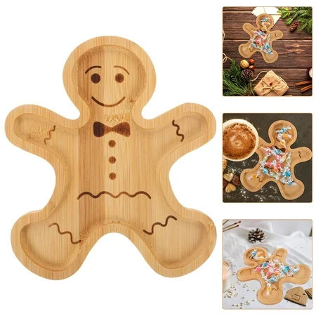 LEDMOMO-Christmas Charcuterie Board,Serving Trays Xmas Wood Appetizer Boards Snacks Serving Platters for Home Party Supplies, Gingerbread Man | Walmart (US)