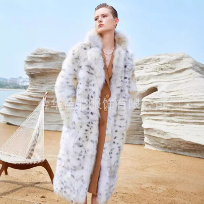 Leopard Print Artificial Fox Fur New Jacket Women's Fur Long Sleeved Warm Jacket | eBay US