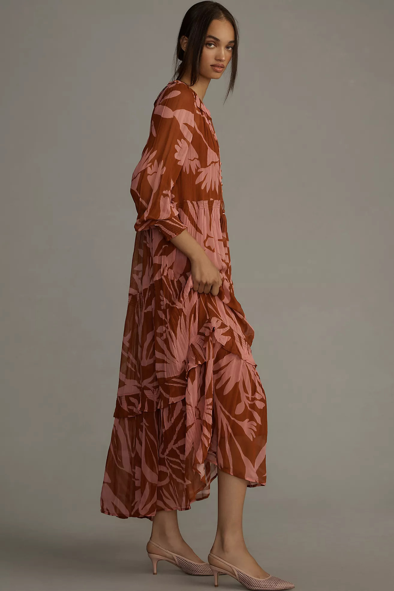 The Marais Printed Chiffon Maxi Dress | Anthropologie (US)