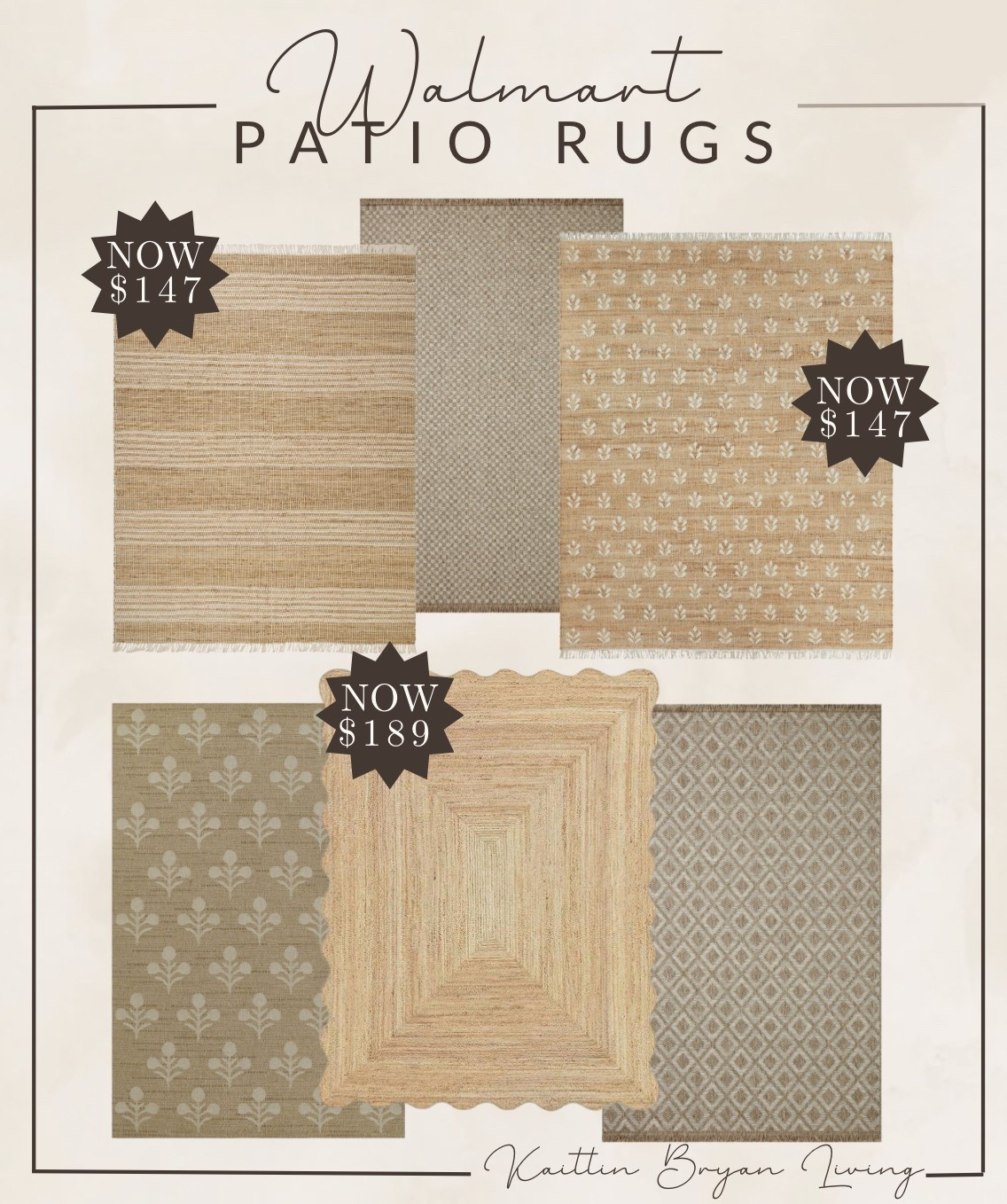 Obsessed with these Walmart patio rugs all ON SALE under $200!!! 😍 this outdoor scalloped one… add to cart! 

#LTKHome #LTKFamily #LTKSaleAlert