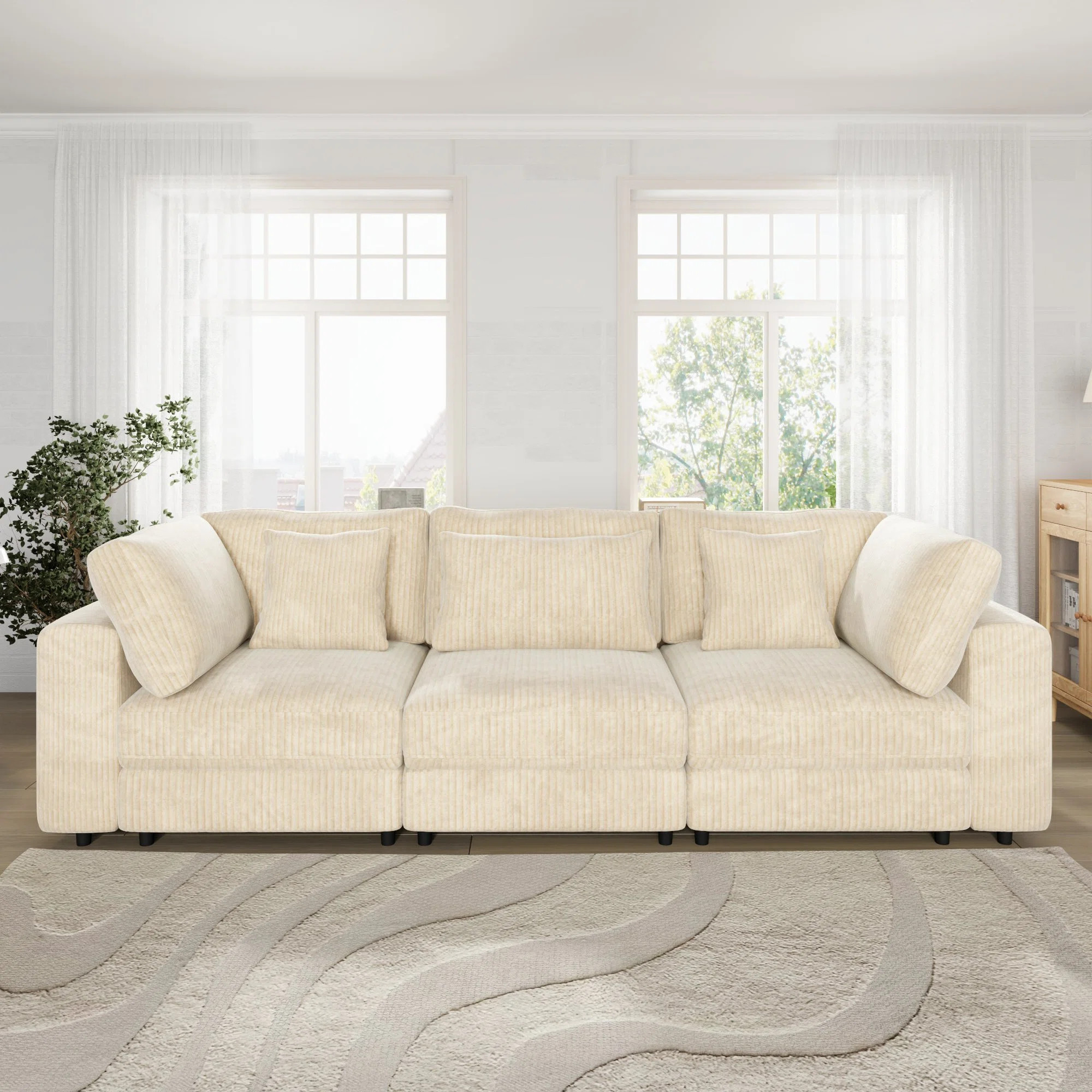 105.03'' Corduroy Sofa | Wayfair North America