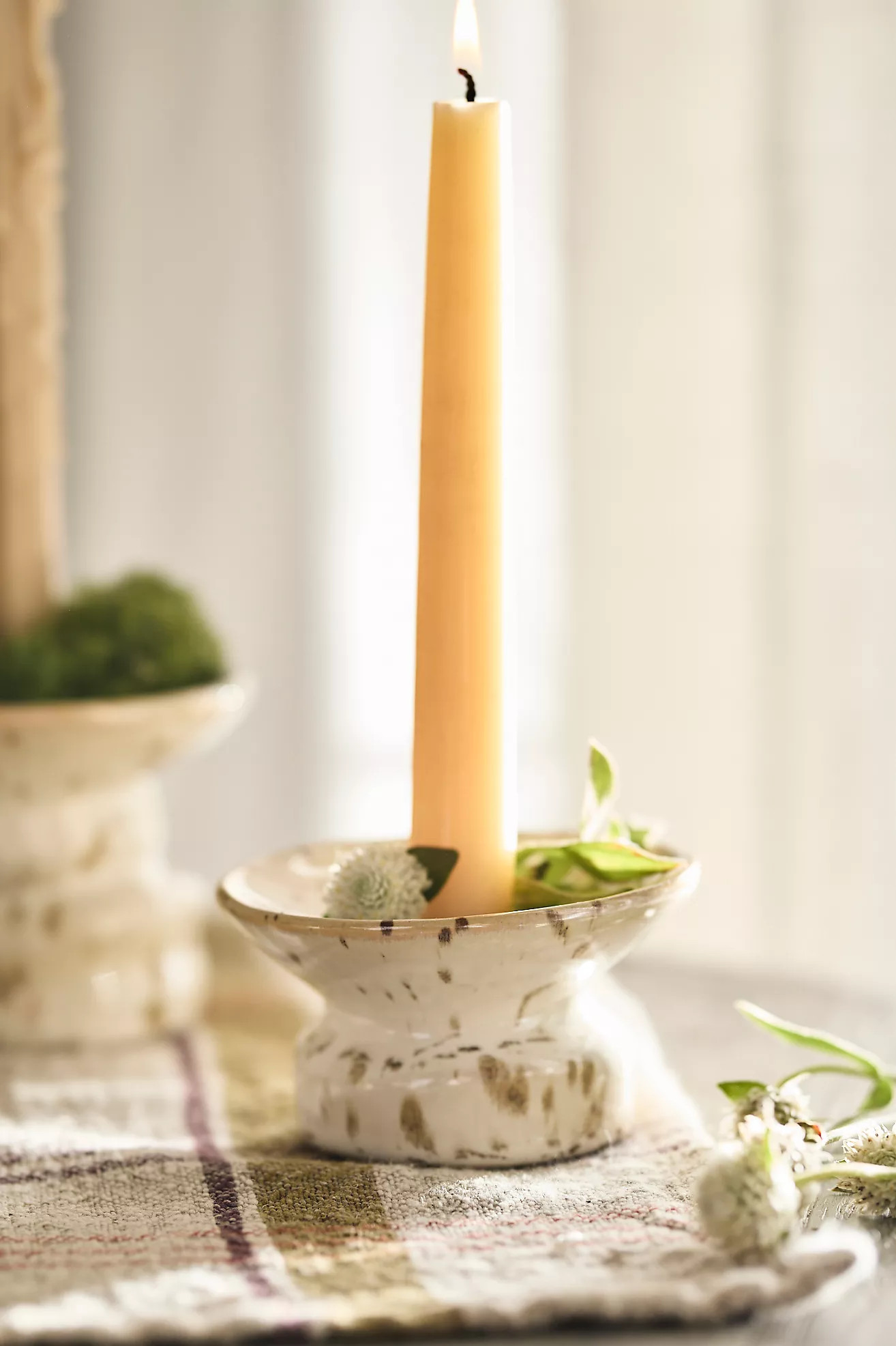 Speckled Ceramic Pillar Candle Holder | Terrain