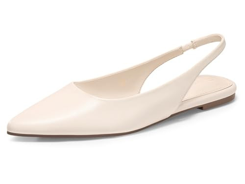 Coutgo Womens Slingback Flats Pointed Closed Toe Ballet Flats Comfortable Slip On Work Dress Shoe... | Amazon (US)