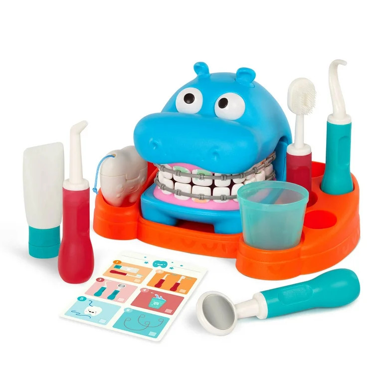 Battat Hippodontist Dentist Plastic Play Set with 14 Accessories, Toddler and Preschool Toys | Walmart (US)