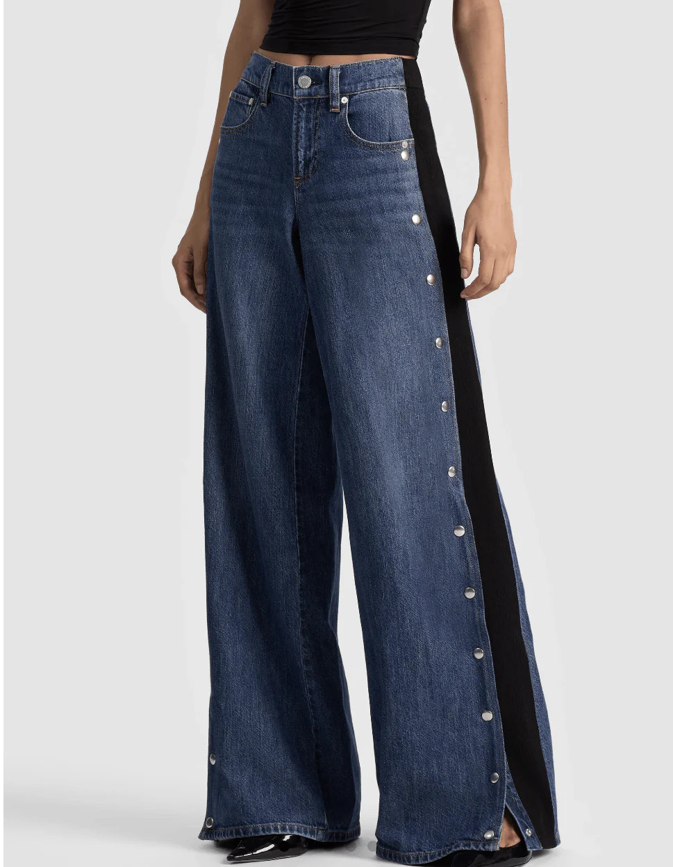 AMAZING JEAN WITH KNIT PANEL | The Closet