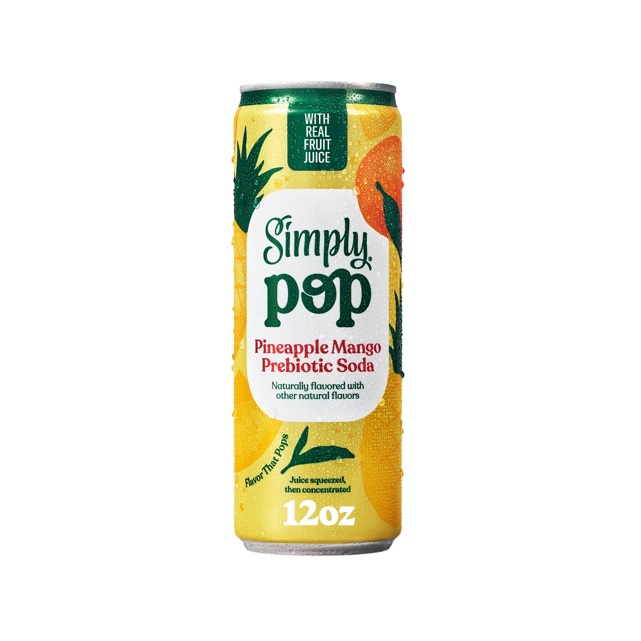 Simply Pop Prebiotic Soda Pineapple Mango Drink, 12 oz. can | Walmart (US)