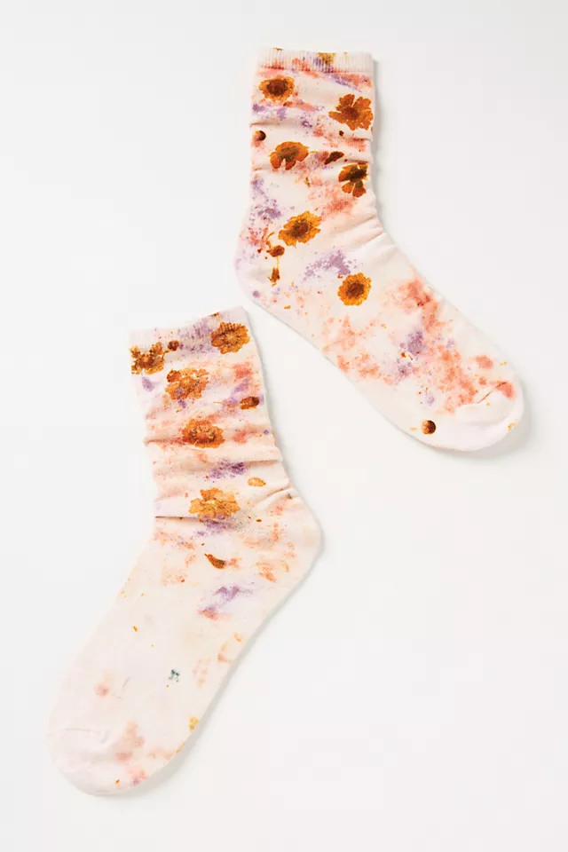 Flower-Dyed Crew Socks | Anthropologie (US)