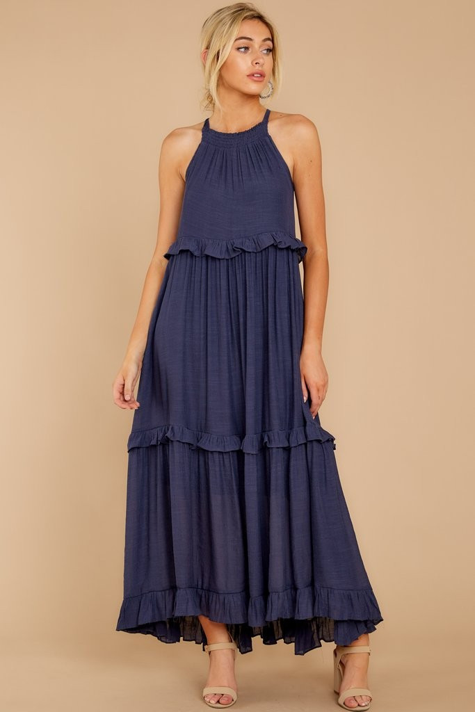 Inspire Chic Navy Blue Maxi Dress | Red Dress 