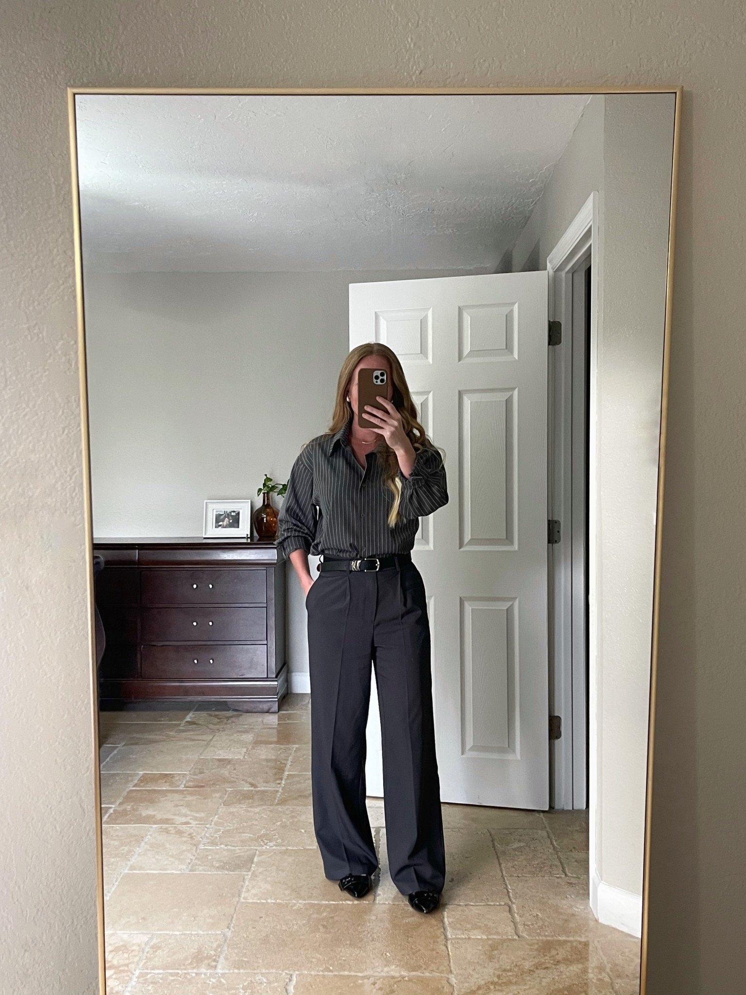 Women’s work outfits. Love a monochromatic look. These trousers are my favorite! Wearing a small and come in lots of colors! Button up sold out but linking similar options  

#LTKFindsUnder50 #LTKFindsUnder100 #LTKWorkwear