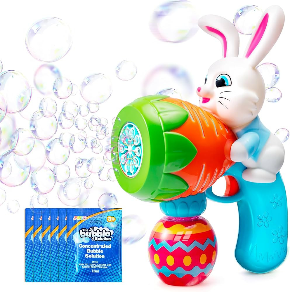 Sloosh Easter Bunny Bubble Gun for Toddlers 1-3, Blue Bunny Bubble Blower with 6 Bubble Refill So... | Amazon (US)