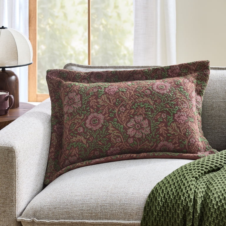Better Homes & Gardens Edith Vine Decorative Lumbar Jacquard Pillow, 14 in x 22 in | Walmart (US)