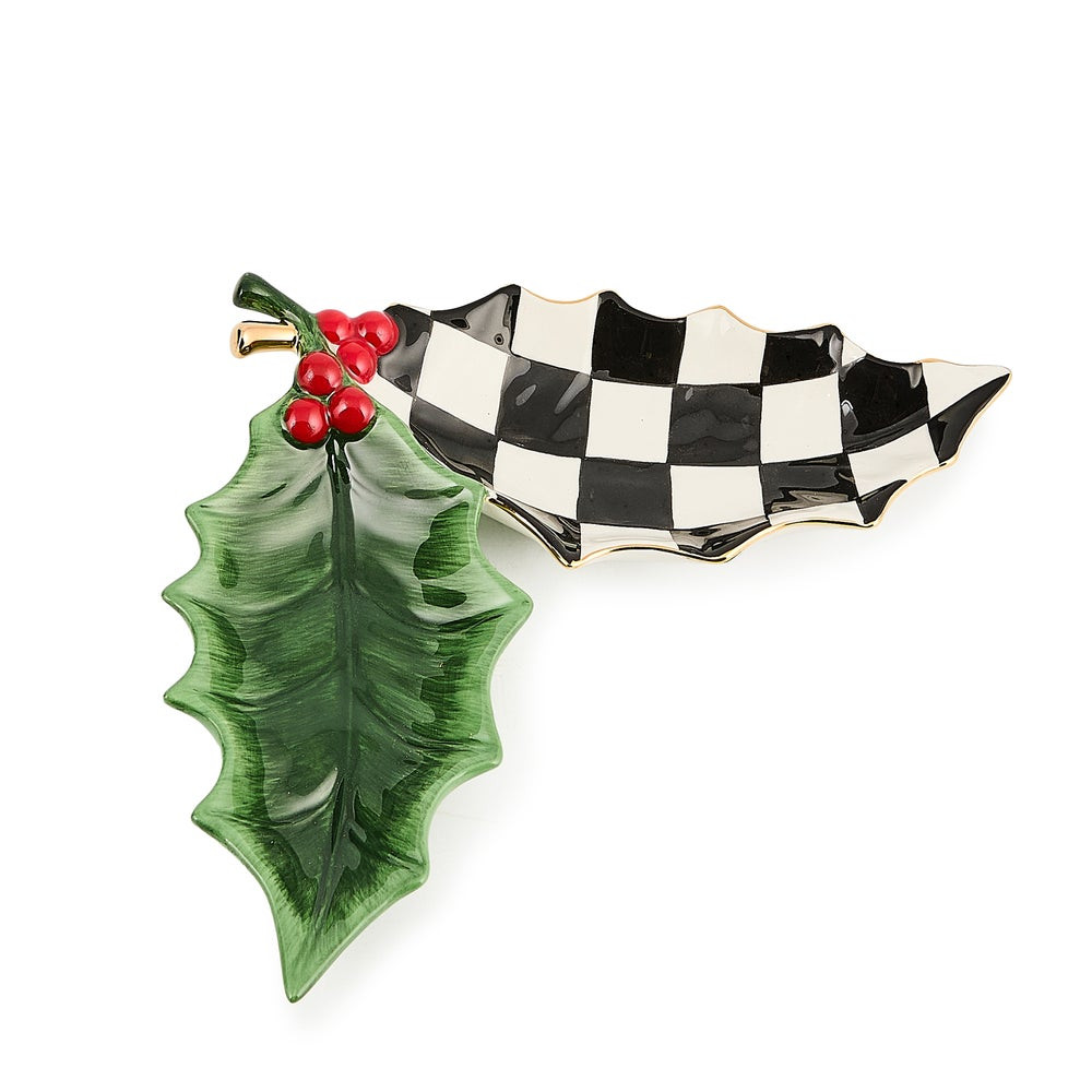 Holly Leaf Ceramic Trinket Tray | MacKenzie-Childs