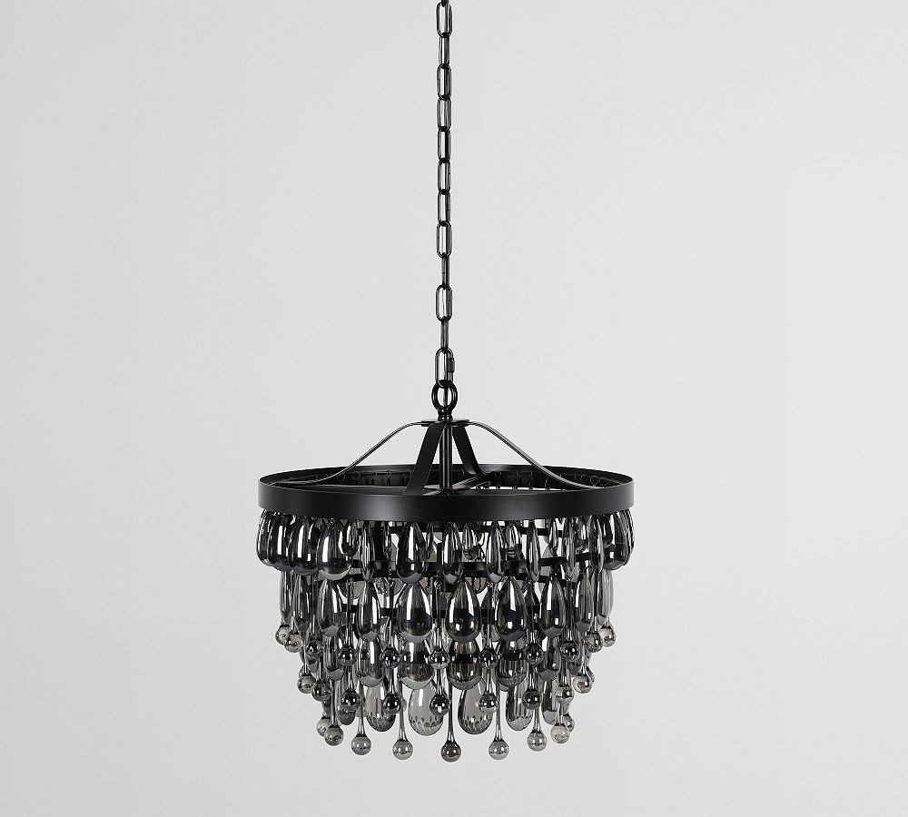 Ordman Crystal Round Chandelier, Small, Black | Pottery Barn (US)
