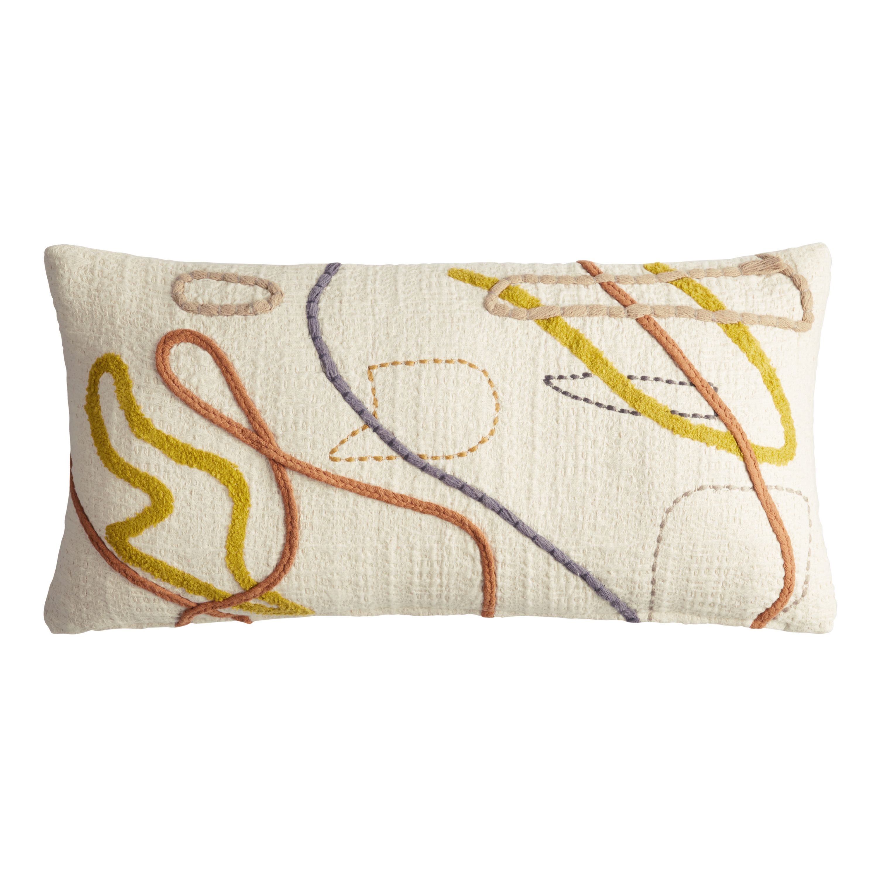 Abstract Contoured Line Lumbar Pillow | World Market