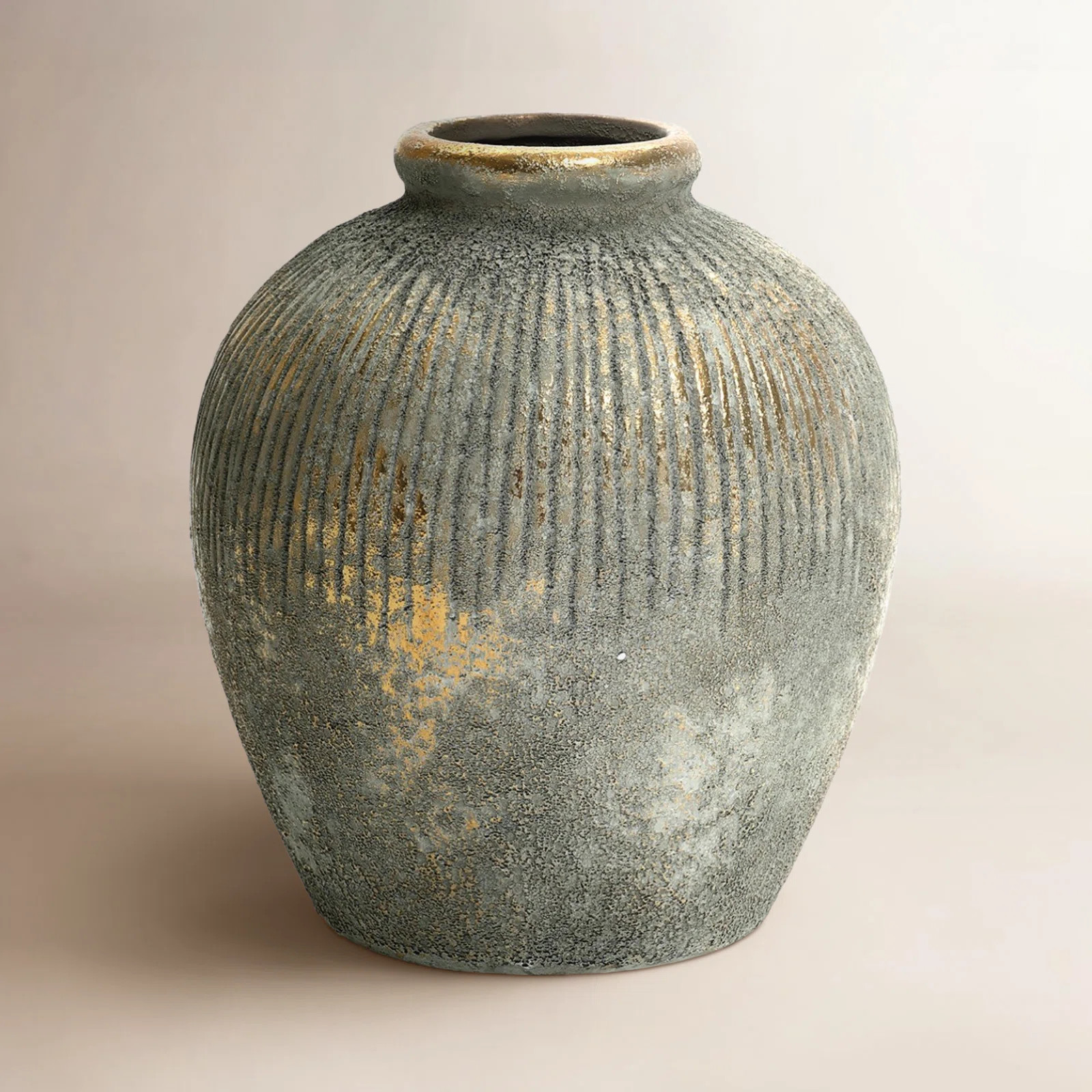 Rustic Gold and Brown Terracotta 8.7-Inch Tall Bud Vase | Wayfair North America