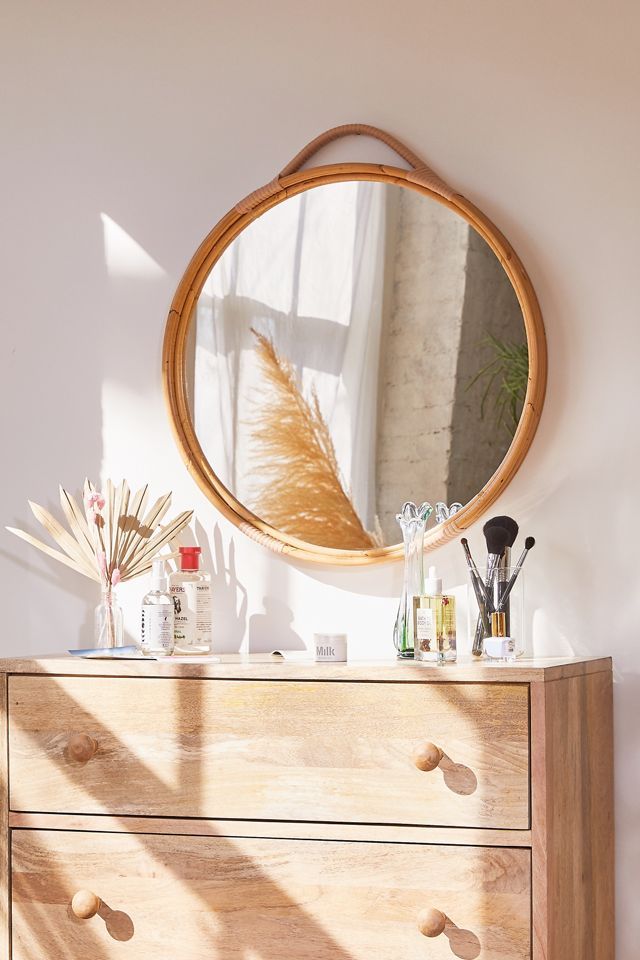 Corin Rattan Round Wall Mirror | Urban Outfitters (US and RoW)