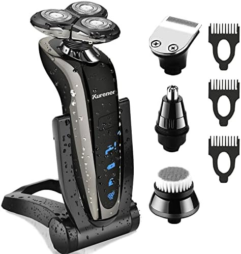 Kurener Electric Shaver Razor for Men Rechargeable 100% Waterproof Rotary for Shaving with Nose T... | Amazon (US)