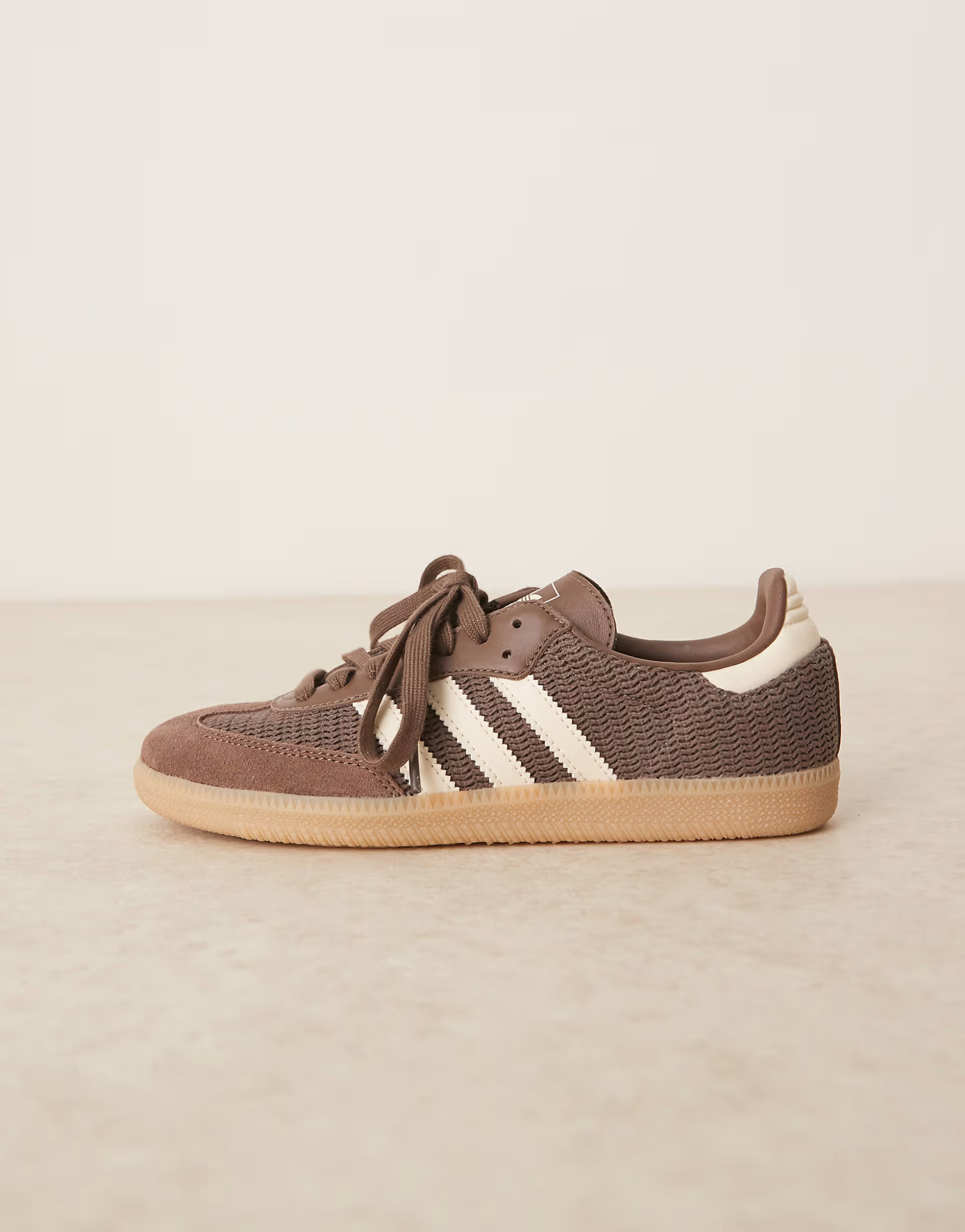 adidas Originals Samba OG trainers in brown crochet and cream | ASOS (Global)
