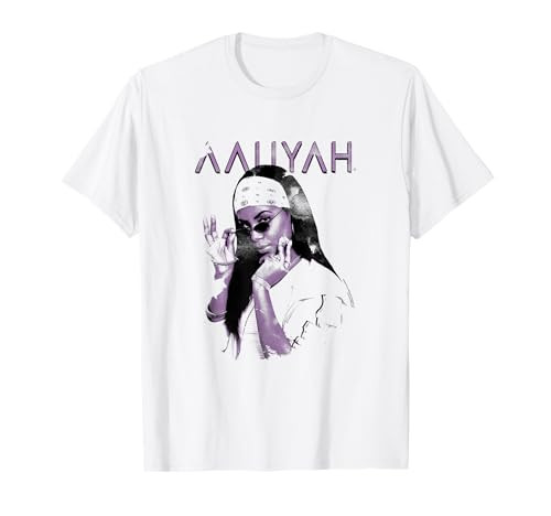 Ripple Junction x Aaliyah Distressed Purple Print R&B Music T-Shirt | Amazon (US)