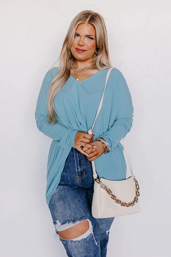 Closer To Home Shift Top in Light Turquoise Curves | Impressions Online Boutique