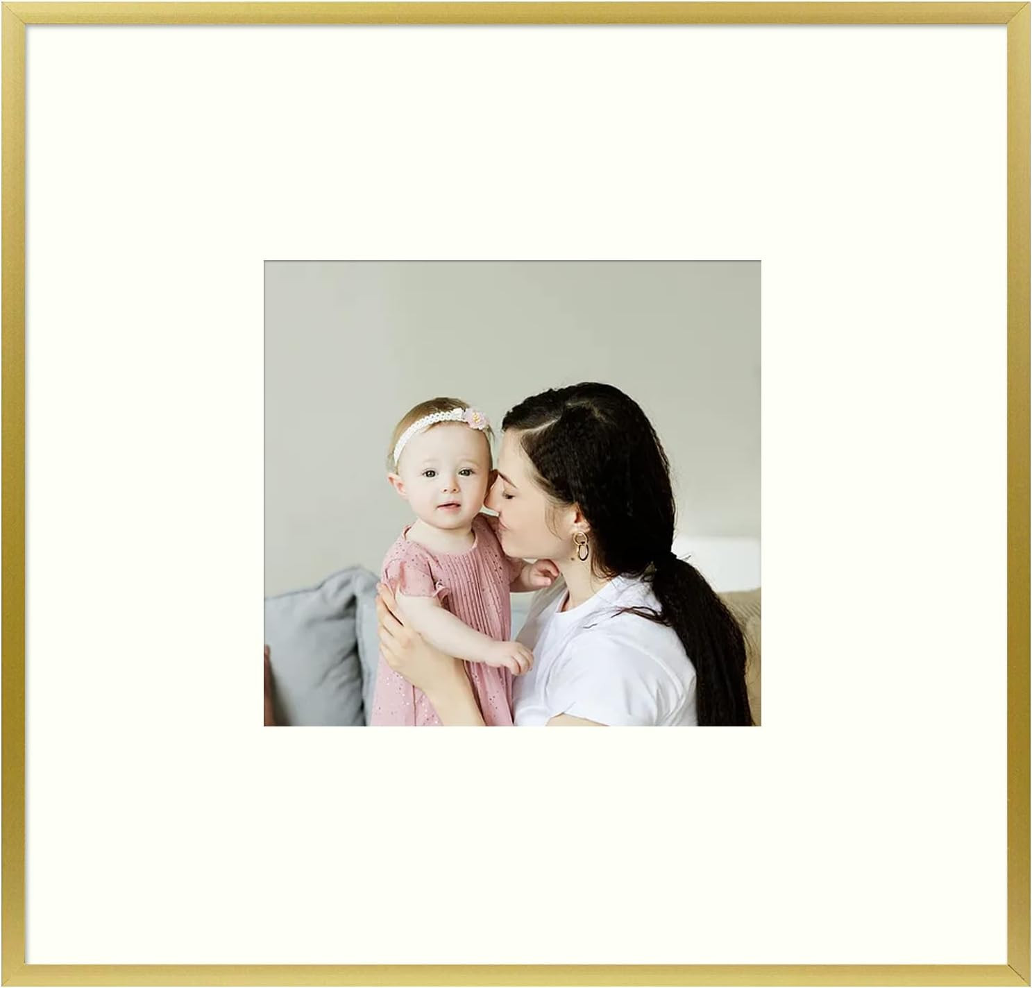 Golden State Art, 8x8 Metal Wall/Tabletop Photo Frame Collection, Gold Picture Frame with Ivory C... | Amazon (US)